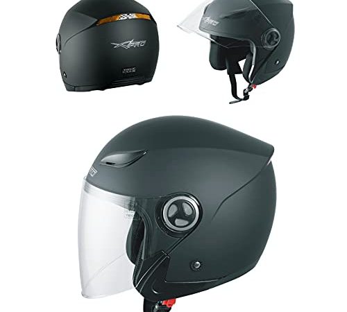 Casco Jet Visiera Lunga Scooter Moto Quad Omologato ECE 22 05 Nero OPACO L