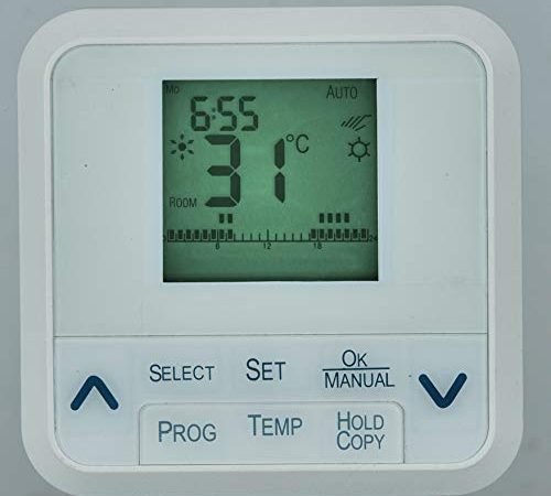 Cronotermostato Digitale MKC MK680, Programmazione Settimanale, 7 giorni/24 ore al giorno. 5 Temperature predefinite; Modalità di funzionamento: Riscaldamento / Raffreddamento