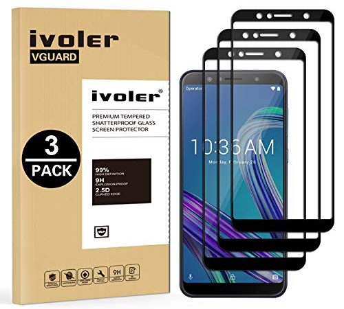 iVoler [3 Pack] Pellicola Vetro Temperato per ASUS Zenfone Max PRO (M1) ZB601KL / ZB602KL 6.0 Pollici, [Copertura Completa] Pellicola Protettiva, Protezione per Schermo