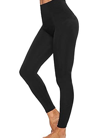 MCA Leggings Donna Cotone Elasticizzato (as6, Alpha, l, Regular, Regular, Nero, L)