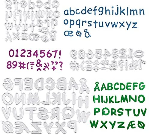 3 Set Fustelle Metallo Alfabeto Stampi Lettere Taglio Numero Cutting Dies Decorazione Fai da Te per Scrapbooking Album Mestiere Biglietti d’invito Goffratura