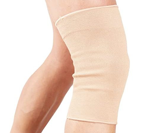 Actesso Ginocchiera Ortopedica Elasticizzata – Ginocchio Supporto e Sollievo per Dolori Articolari e Slogature. Ambidestra e Adatta a Uomini e Donne (Beige, M)