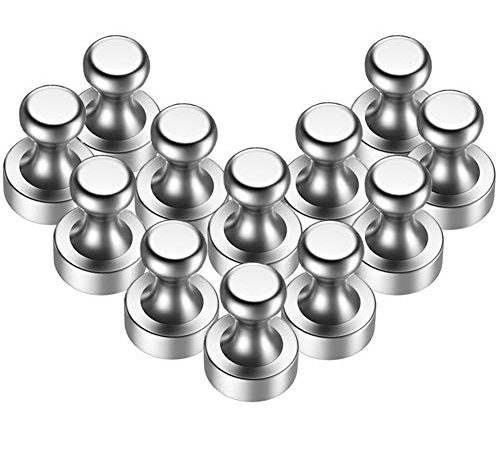 BUSATIA Magneti 12 Pezzi, Potenti Magneti con Impugnatura Calamità al Neodimio con Scatola per Stoccaggio, 12x16mm N52 Mini Magneti Neodimio, Calamite per Lavagne, Lastre Magnetiche, Frigo, ecc.