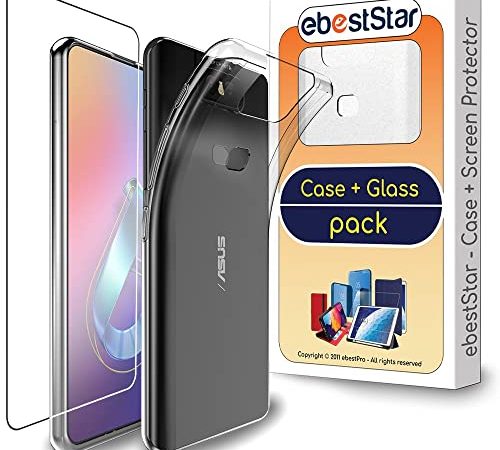 ebestStar - Cover Compatibile con ASUS Zenfone 6 ZS630KL 6Z Custodia Trasparente Silicone Gel TPU Protezione Morbida e Sottile, Trasparente +Pellicola Vetro Temperato [ZS630KL: 159.1x75.4x9.2mm 6.4"]