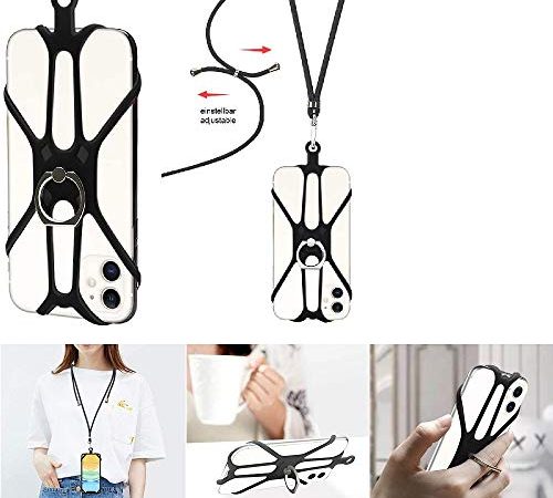 K-S-Trade Collana per Motorola One Vision 3in1 Catena di Telefonia Mobile Banda Collana Compatibile con Smartphone Compatibile con Motorola One Vision Squillo del Cellulare Girocollo Tracolla