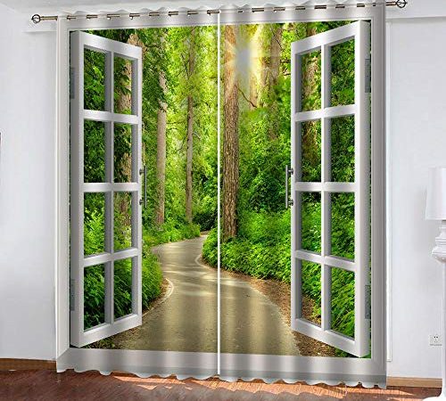 RGDFBG tenda oscurante ad anelli finestra Finestre luce del sole alberi 140X280cm Tende Oscuranti per Finestra Tende Termiche Isolanti per Bambini Ragazze Camera da Letto Soggiorno 2 Pannelli