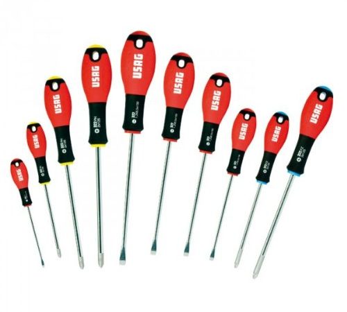 USAG 322 SH10 - Serie di 10 cacciaviti ad intaglio e a stella 03220255
