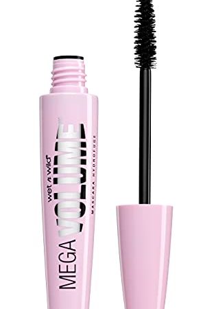 Wet n Wild, Mega Volume Mascara, Mascara Volumizzante e Ridensificante, Pennello in Fibra a Spirale e Formula Quick Loading Per un Volume Massimo, Arricchito con Vitamina E, Very Black