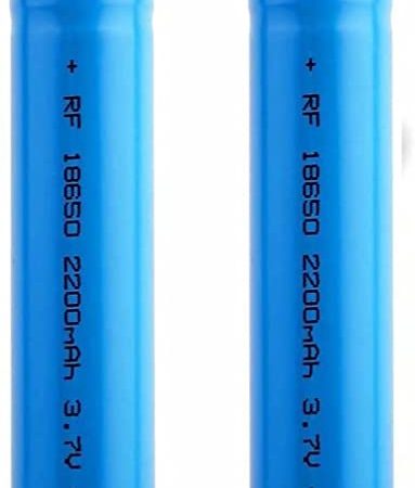 3.7V Li-Ion 18650 Rechargeable Battery, 2200mAh Full Capacity 18650 Rechargeable Batteries Lithium Ion Battery Durable Button Top Battery, Used for LED Flashlight, Electronic Devices etc.(2 Pack)