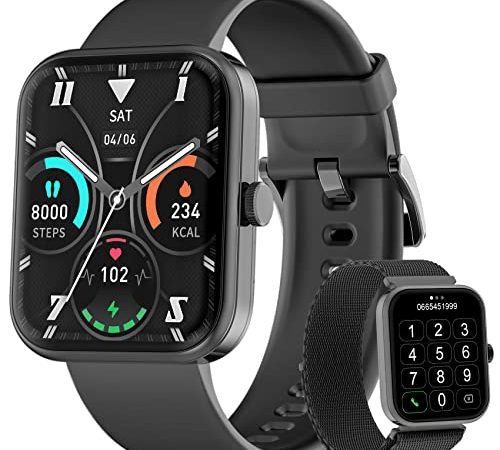 Blackview Smartwatch Uomo Donna, Effettua e Rispondi alle Chiamate,1,83'' Orologio Intelligente Fitness,100 Modalità Sportive,Cardiofrequenzimetro,SpO2, Monitoraggio del Sonno, Calcolatori,Android iOS