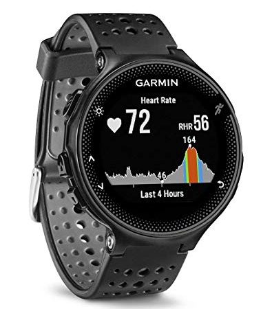 Garmin Forerunner 235 GPS Sportwatch con Sensore Cardio al Polso e Funzioni Smart, Cinturino in silicone, Nero/Grigio