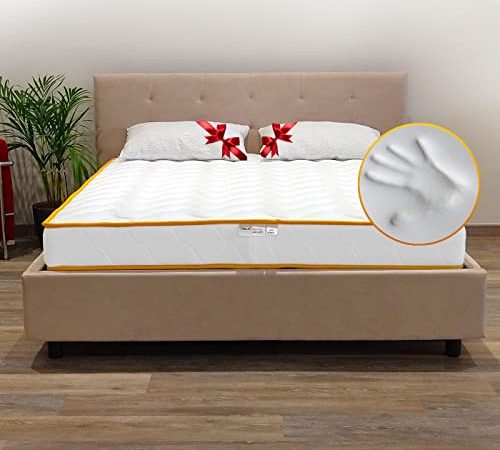 MATILDE H22cm, materasso ORTOPEDICO CON 4cm Memory + CUSCINI PROMO, tessuto resistente imbottito ANALLERGICO e antiacaro. MATERASSO adatto x ogni rete, Matrimoniale 160x190