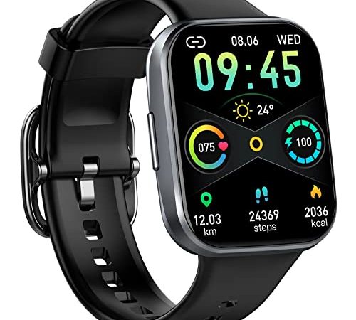 Smartwatch, Orologio Fitness Uomo Donna 1.69" Smart Watch con Contapassi/Cardiofrequenzimetro/SpO2/Cronometro, 25 Sportivo, Notifiche Messaggi, Impermeabil IP68 Fitness Tracker per Android iOS -2022