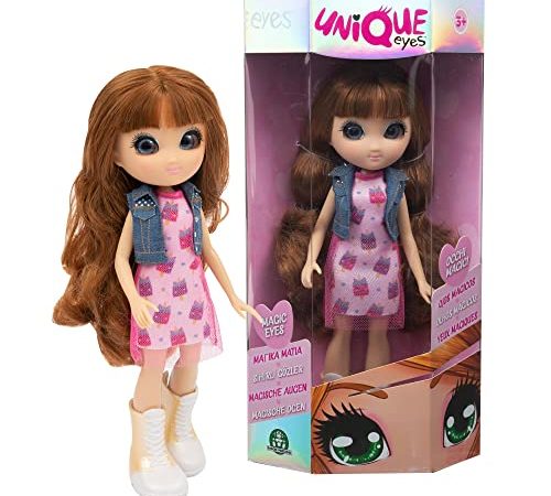 UNIQUE EYES - Bambola Articolata 25 cm, con Occhi Grandi Magici e Profondi, Segue il Tuo Sguardo, Sophia Fashion Doll, per Bambine a Partire dai 3 Anni, Multicolore, MYM09200