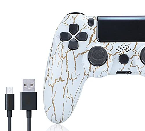VooFun Controller Compatibile per PS4, Wireless Game Controller Joystick Gamepad Compatibile con PS4/Slim/Pro con 6 Axis Gyroscope Sensor, Dual Vibrazione, Pannello Touch, Audio, Mic/Ext