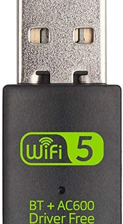 XPSH, USB WiFi Bluetooth Adattatore, Dongle Mini Wireless 600mbps Dual Band 2.4G/5.8G Adattatore Bluetooth USB Scheda di Rete Ricevitore WiFi per Laptop Desktop Win10/8/8.1/7