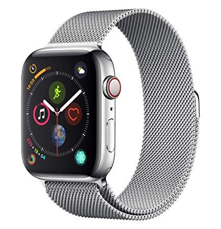 Apple Watch Series 4 (GPS + Cellulare) Cassa 44 mm in Acciaio Inossidabile e Loop in Maglia Milanese