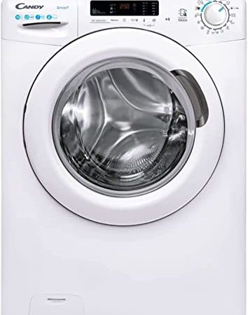 Candy Smart CS 14102DE/1-S Lavatrice 10 kg, Carica Frontale, 1400 Giri, Motore AC, 16 Programmi, Smart Touch, Libera Installazione, Bianco, Classe E, 60x58x85 cm