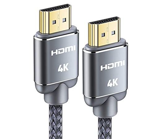 Cavo HDMI 4K 2m, Snowkids Cavi HDMI con Ethernet, Supporta 4K 60Hz HDR 2.0/1.4a, Video 2160p, 1080p, 3D, compatibile PS3, PS4, TV, Computer e Monitor