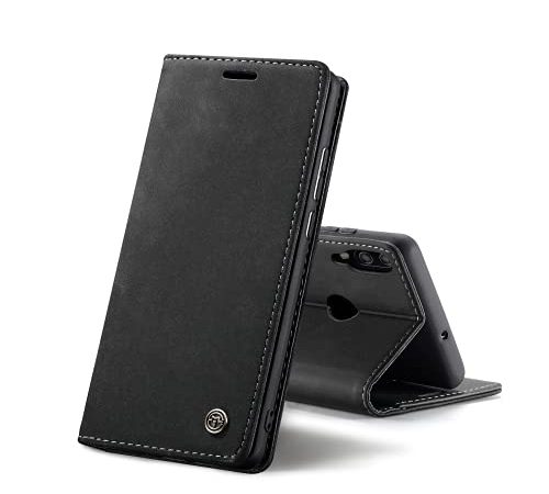 Chocoyi Custodia per Huawei P Smart 2019 Flip Caso in PU Pelle Premium Portafoglio Custodia,Supporto Stand,Chiusura Magnetica-Nero