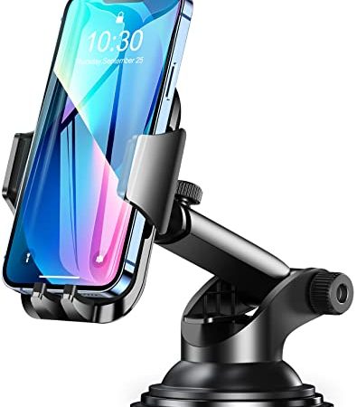 Cocoda Supporto Smartphone per Auto, Cruscotto/Parabrezza Porta Cellulare da Auto, 360° di Rotazione Braccio Estensibile Supporto Cellulare Auto Compatibile con iPhone 12/12 Mini/11 PRO Max, Samsung