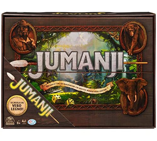 EDITRICE GIOCHI - Jumanji - Jumanji classico - Gioco da tavolo in legno - Gioco in scatola d'avventura, per adulti e bambini - Board game da 2 a 4 giocatori - Per sfide in famiglia