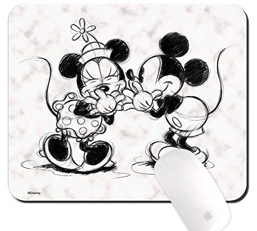 Ert Group Tappetino per mouse originale e con licenza ufficiale Disney, modello Mickey and Minnie 010, tappetino per mouse antiscivolo per computer, rettangolo 220mm x 180mm, multicolored, One size
