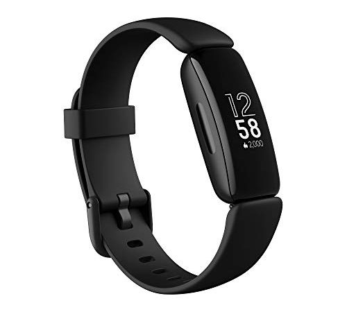 Fitbit Inspire 2 Tracker Per Fitness E Benessere Con Un Anno Di Prova Gratuita Del Servizio Fitbit Premium, Rilevazione Continua Battito Cardiaco, Nero