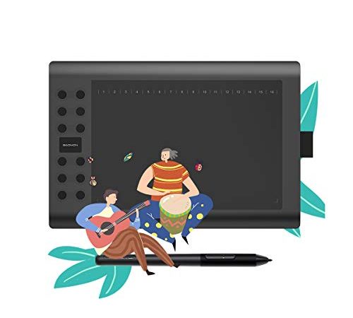 GAOMON M106K PRO Tavoletta Grafica da 10 Pollici con Penna Senza Batteria e 8192 Livelli, Compatibile con Android/Windows/Mac, Adatta per l’Home Office e l’E-Learning
