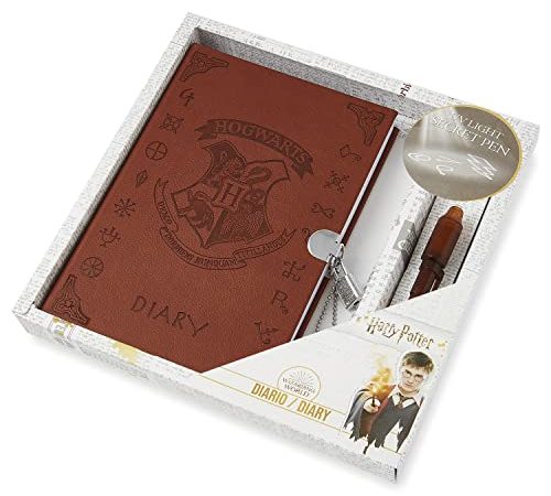 HARRY POTTER Diario Segreto Diario Segreto Bambina con Lucchetto e Penna Magica Inchiostro Invisibile con Luce UV | Cartoleria Kawaii con Taccuino del Hogwarts e Penna | Regali per Ragazze