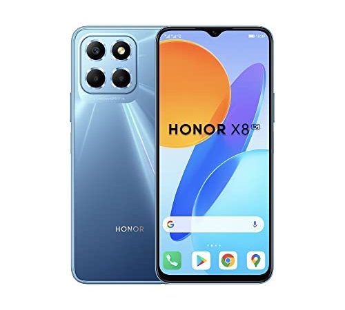 HONOR X8 5G Smartphone, 48MP Tripla Fotocamera Posteriore Honor FullView Design, Snapdragon 5G, 6GB RAM + 128GB, Blu oceano
