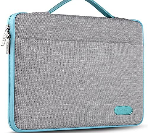 HSEOK 15 15,6 16 Pollici Borsa Portatile Custodia Protettiva Super Sottile Impermeabile Ventiquattrore per MacBook 15" 16" e 15"-16" dell Lenovo HP ASUS Acer Sony Yoga, Grigio