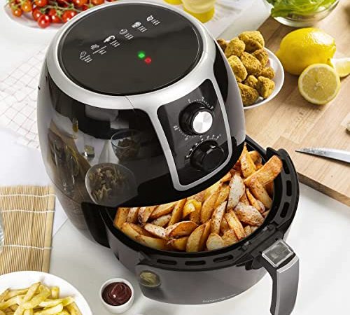 Improve IMPFR3701 Friggitrice ad aria calda senza olio 3,5 litri, 1500W, 200°C, timer 30 minuti