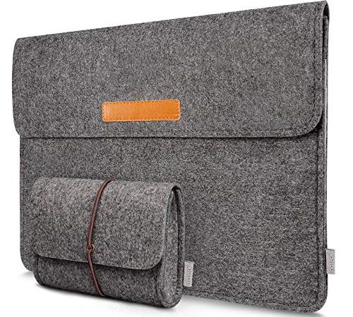 Inateck Custodia 15-16 Pollici Compatibile con Macbook Pro 16 Pollici 2019, MacBook Pro Retina 15,4 2013-2015 (A1398/A1417), Dell XPS 15, Huawei MateBook D ecc Borsa 15 Pollici - Grigio scuro