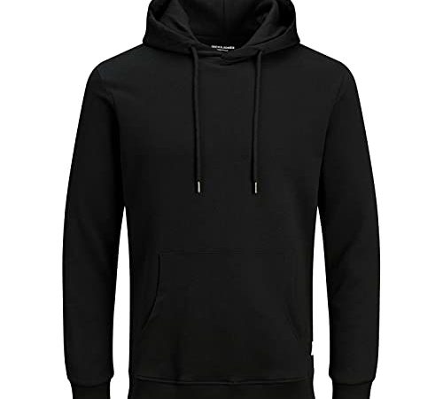 Jack And Jones Uomo Felpa Maglietta con Cappuccio Sportiva Nero M