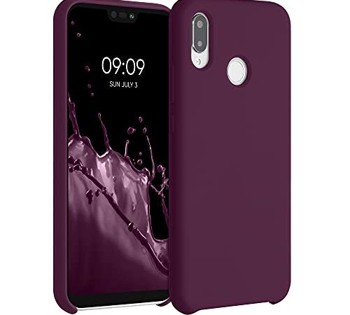 kwmobile Custodia Compatibile con Huawei P20 Lite - Cover in Silicone TPU - Back Case per Smartphone - Protezione Gommata Viola Bordeaux