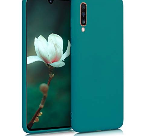 kwmobile Custodia Compatibile con Samsung Galaxy A70 - Cover in Silicone TPU - Back Case per Smartphone - Protezione Gommata Petrolio Matt