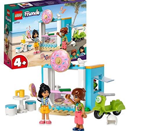 LEGO 41723 Friends Negozio di Ciambelle, Giochi per Bambine e Bambini dai 4 Anni in su con Mini Bamboline Liann e Leo e Scooter, Personaggi Serie 2023
