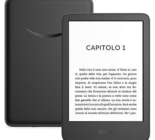 Nuovo Kindle (modello 2022) | Il nostro Kindle più leggero e compatto, ora con uno schermo da 6’’ ad alta risoluzione (300 ppi) e doppio spazio di archiviazione | Con pubblicità | Nero