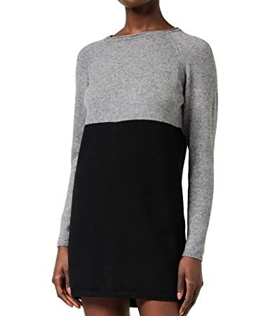 Only ONLLILLO L/S Dress Knt Noos Vestito, Grigio Medio Melange/Strisce: w. Nero, M Donna