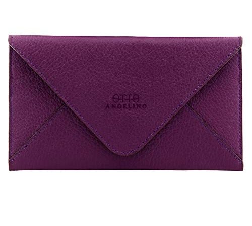 Otto Angelino portafoglio in vera pelle e porta carte di credito - portafolgio da viaggio stile-busta - scompartimenti multipli per denaro, Smartphone - Blocco di RFID - Unisex
