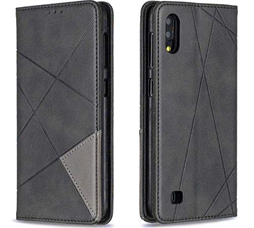 Posanter Cover per Samsung Galaxy A10 / M10, Flip Custodia Portafoglio Caso Libro Pelle PU e TPU Silicone Antiurto, Ultra Sottile con Chiusura Magnetica e Tasca (Nero) (POS-BF-LXPU-A10-01120122)