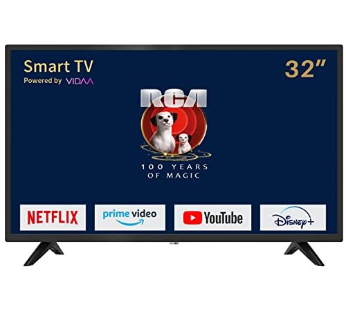 RCA TV iRV32H3 Smart TV da 32 pollici (80 cm) con Netflix, Prime Video, Rakuten TV, DAZN, Disney+, Youtube, UVM, Wifi, triplo sintonizzatore DVB-T2/S2/C, Dolby Audio