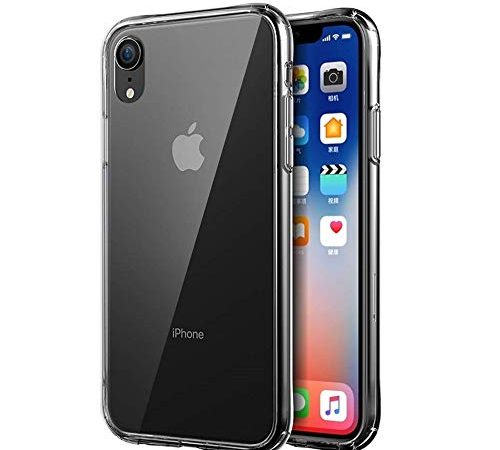 REY Cover in Gel TPU Trasparente per iPhone XR, Ultra Sottile 0,33 mm, Morbido Flessibile, Custodia Silicone