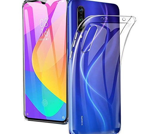 REY Cover in Gel TPU Trasparente per XIAOMI Mi A3 - XIAOMI CC9e, Ultra Sottile 0,33 mm, Morbido Flessibile, Custodia Silicone