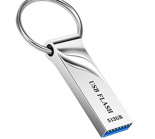 windyrow Chiavetta USB 512GB USB 3.0 Portatile Pendrive Impermeabile Memoria Stick 512GB Pen Drive con Portachiavi per PC, Laptop, Smart TV