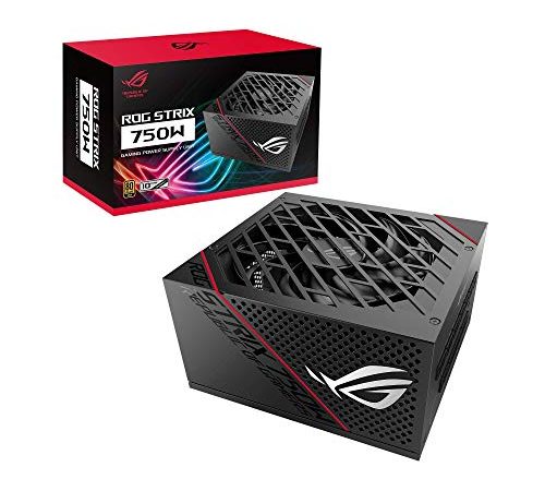 ASUS ROG Strix 750W Gold Alimentatore PC Modulare, 80Plus Gold, ATX12V, Dissipatori ROG Heatsink, Ventola Axial-Tech, Tecnologia 0dB, Personalizzabile, Misure 16 x 15 x 8.6 cm, Tasto ON/OFF, Nero