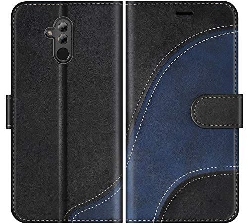 BoxTii Cover per Huawei Mate 20 Lite, Custodia in PU Pelle Portafoglio per Huawei Mate 20 Lite, Magnetica Cover a Libro con Slot per Schede, Nero