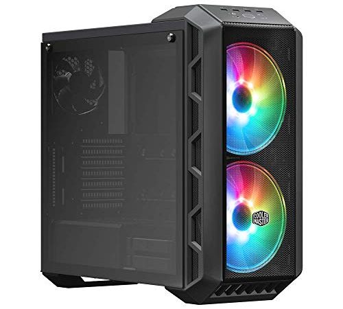 Cooler Master MasterCase H500 ARGB– Case per PC con Due Ventole da 200 mm Ottimo Flusso d'Aria, Panello Frontale Versione Traforata Mesh o Chiusa Trasparente, Capacità Hardware ATX Flessibile