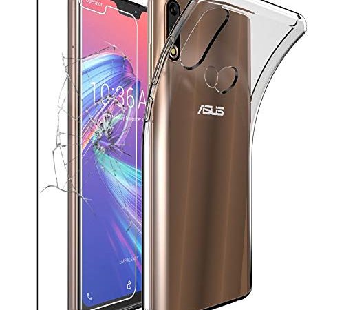ebestStar - Cover Compatibile con ASUS Zenfone Max PRO M2 ZB631KL Custodia Trasparente Silicone Gel TPU Protezione Morbida e Sottile, Trasparente + Vetro Temperato [ZB631KL: 157.9x75.5x8.5mm, 6.26"]